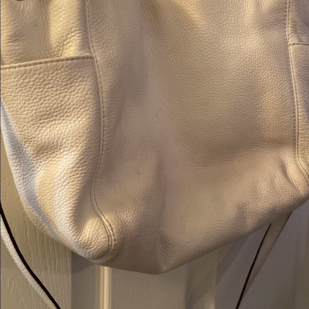 Michael Kors white pebble leather